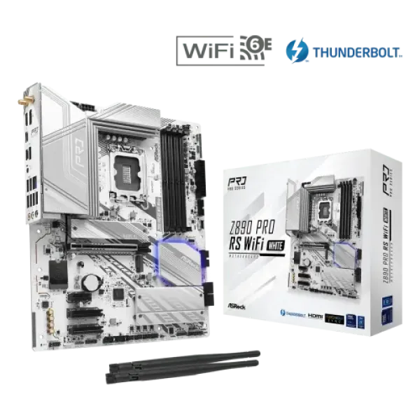 ASRock Z890 Pro RS WiFi White LGA1851 DDR5 ATX Motherboard